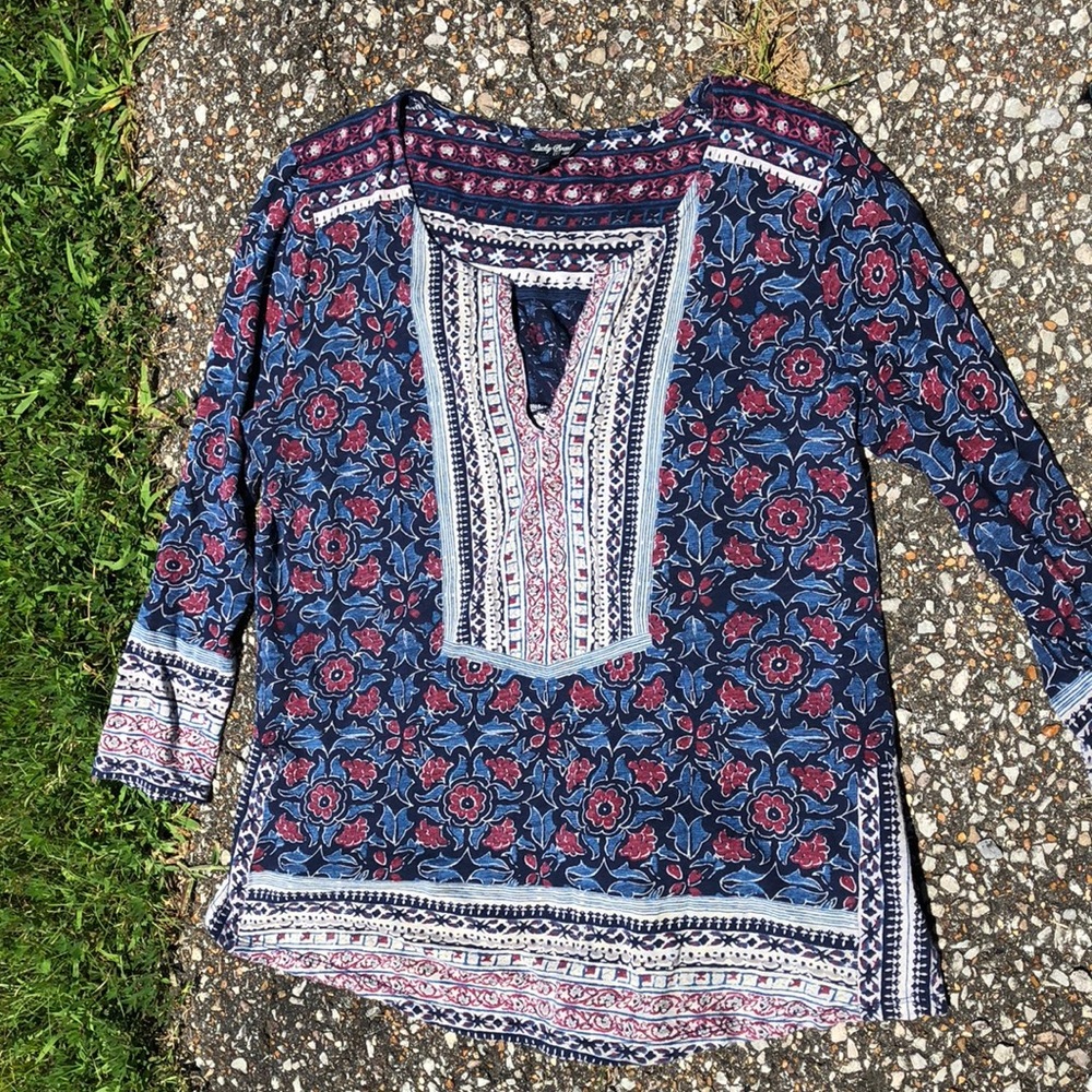{Lucky Brand} Floral Print Top - Picture 3 of 7